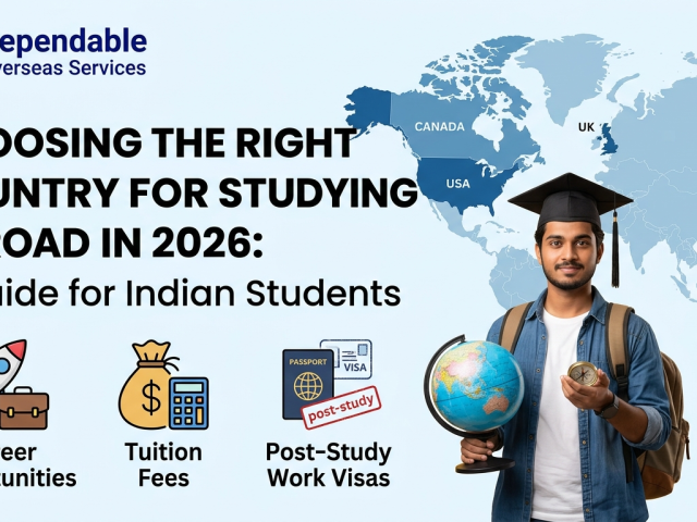 How can Indian students choose the right country for studying abroad in 2026 based on career opportunities, tuition fees, and post-study work visas?